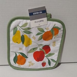 Trueliving Fruit Print Pot Holder NWT